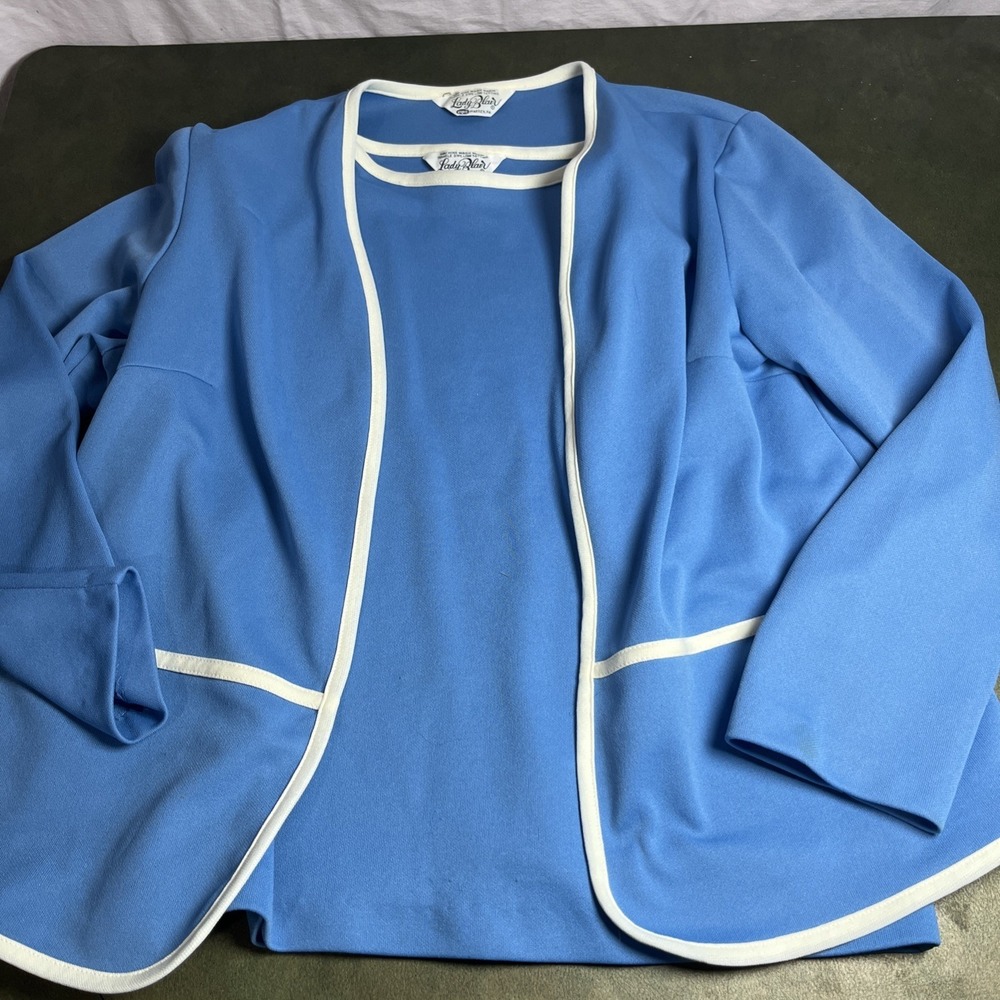 Vintage Lady  Blair Powder Blue Blazer & Blouse.